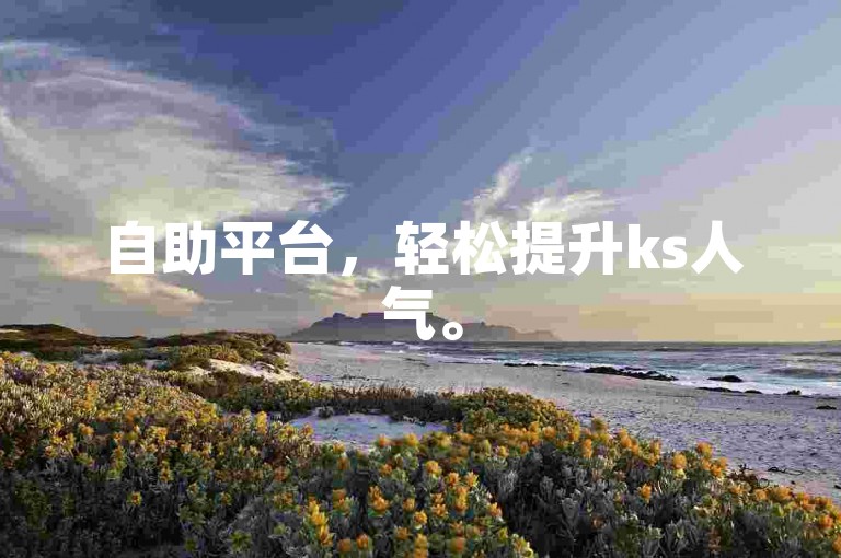 自助平台，轻松提升ks人气。