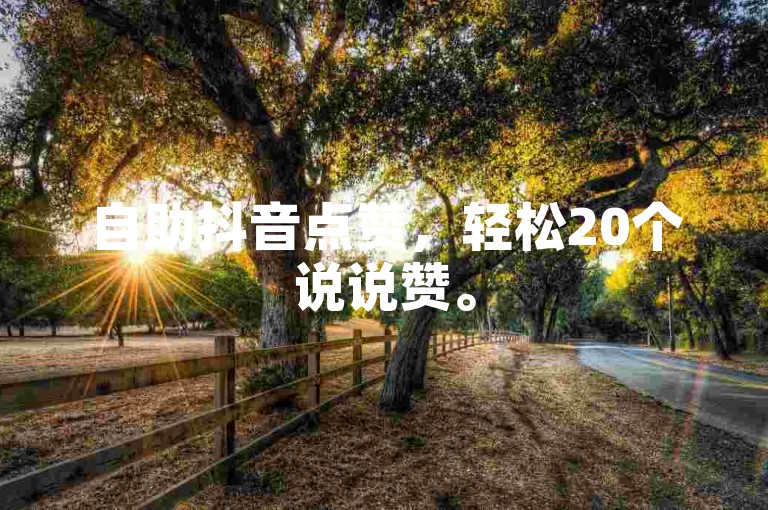 自助抖音点赞，轻松20个说说赞。