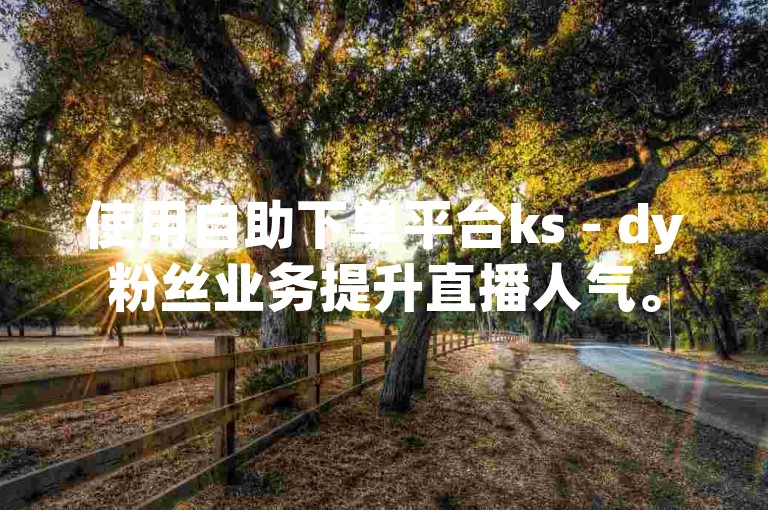 使用自助下单平台ks - dy粉丝业务提升直播人气。