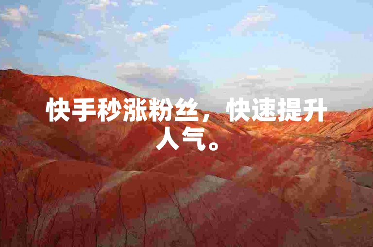 快手秒涨粉丝，快速提升人气。