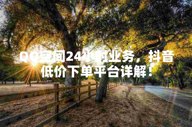 QQ空间24小时业务，抖音低价下单平台详解！