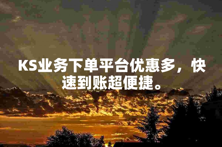 KS业务下单平台优惠多，快速到账超便捷。
