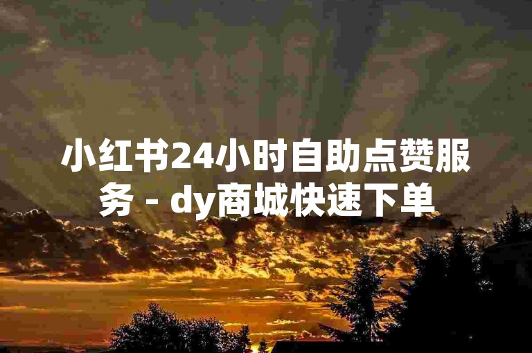 小红书24小时自助点赞服务 - dy商城快速下单