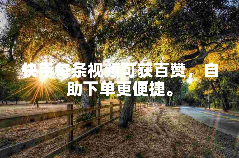 快手每条视频可获百赞，自助下单更便捷。