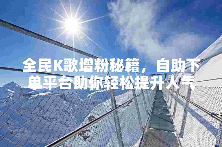 全民K歌增粉秘籍，自助下单平台助你轻松提升人气。