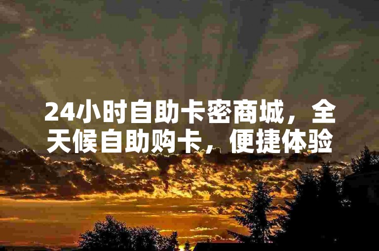 24小时自助卡密商城，全天候自助购卡，便捷体验随时享。