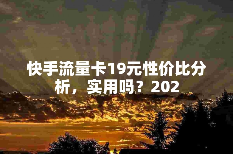 快手流量卡19元性价比分析，实用吗？2025必备攻略！