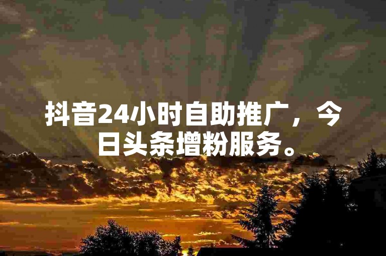 抖音24小时自助推广，今日头条增粉服务。