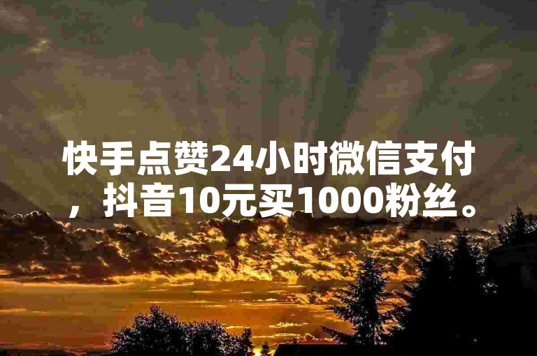 快手点赞24小时微信支付，抖音10元买1000粉丝。