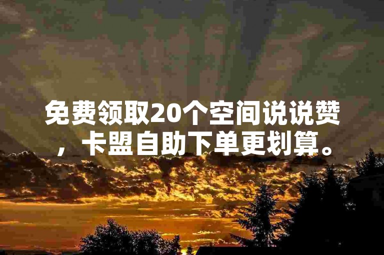 免费领取20个空间说说赞，卡盟自助下单更划算。