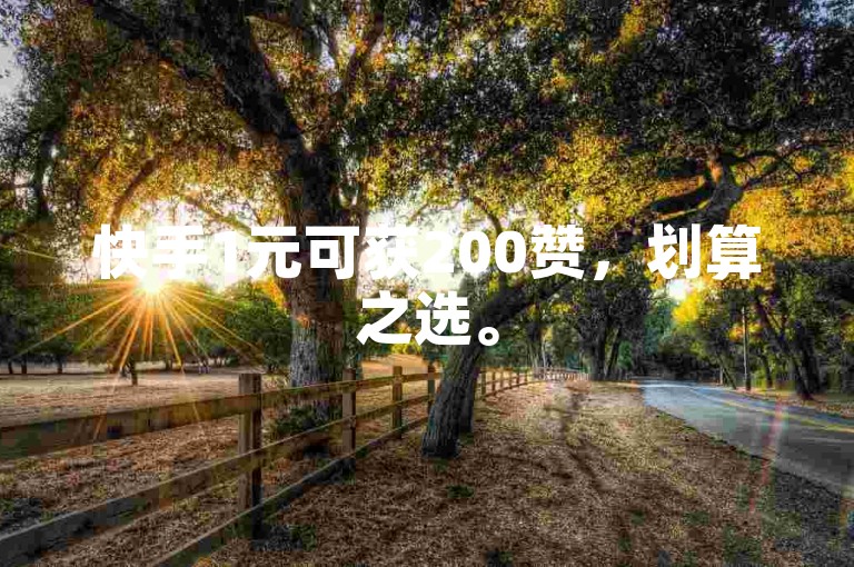 快手1元可获200赞，划算之选。
