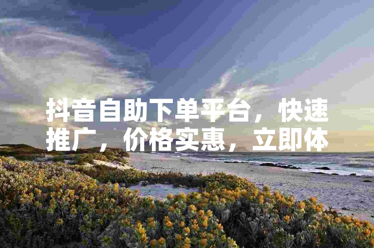 抖音自助下单平台，快速推广，价格实惠，立即体验！