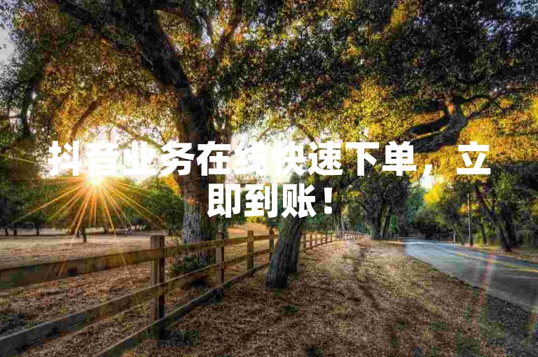 抖音业务在线快速下单，立即到账！