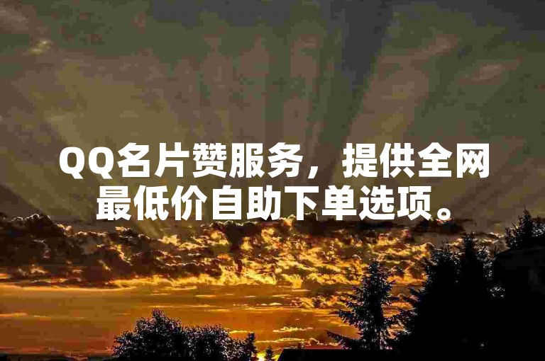 QQ名片赞服务，提供全网最低价自助下单选项。