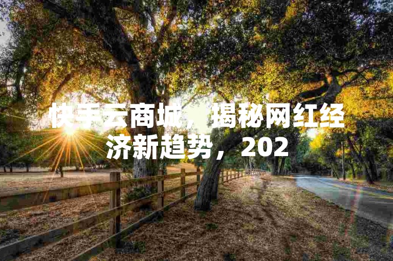 快手云商城，揭秘网红经济新趋势，2025必备技能。