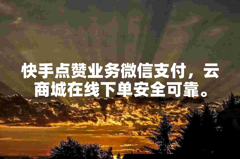 快手点赞业务微信支付，云商城在线下单安全可靠。
