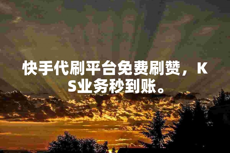 快手代刷平台免费刷赞，KS业务秒到账。