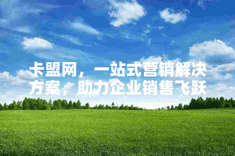 卡盟网，一站式营销解决方案，助力企业销售飞跃。
