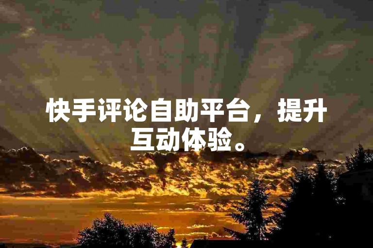 快手评论自助平台，提升互动体验。