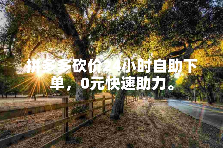 拼多多砍价24小时自助下单，0元快速助力。