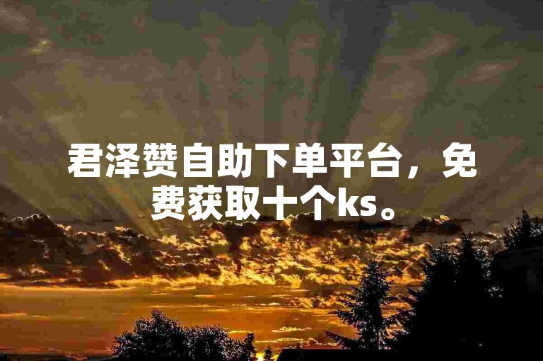 君泽赞自助下单平台，免费获取十个ks。
