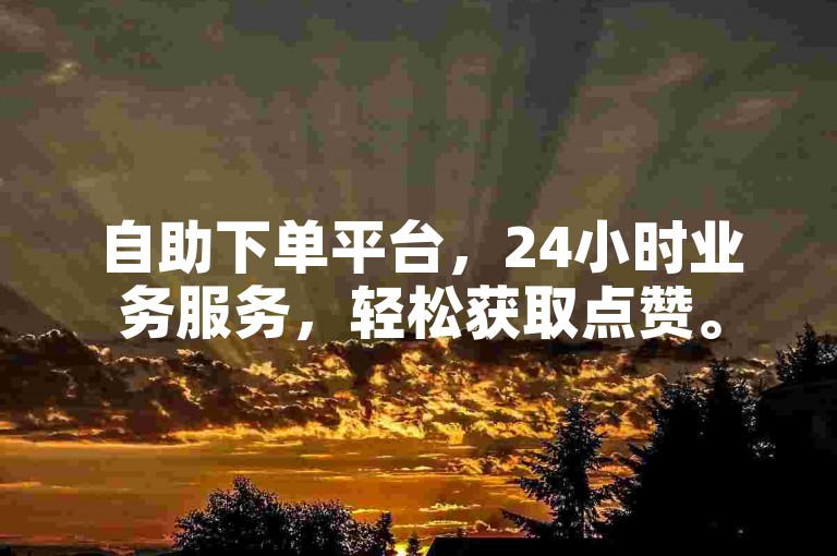 自助下单平台，24小时业务服务，轻松获取点赞。