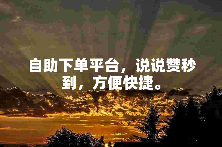 自助下单平台，说说赞秒到，方便快捷。