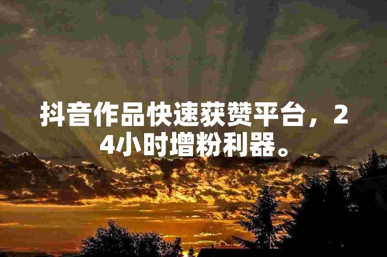 抖音作品快速获赞平台，24小时增粉利器。