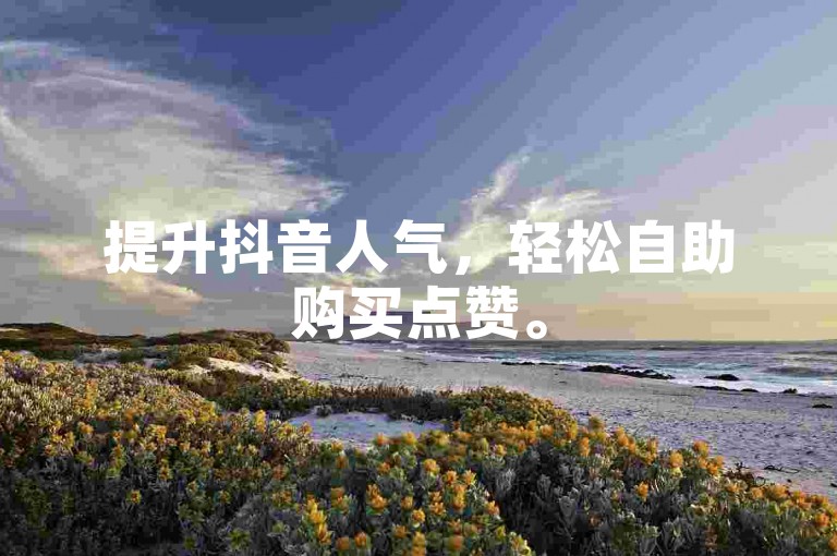 提升抖音人气，轻松自助购买点赞。