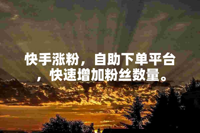 快手涨粉，自助下单平台，快速增加粉丝数量。