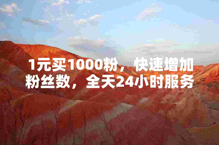 1元买1000粉，快速增加粉丝数，全天24小时服务。