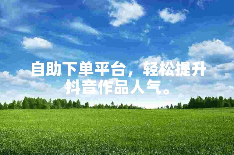 自助下单平台，轻松提升抖音作品人气。
