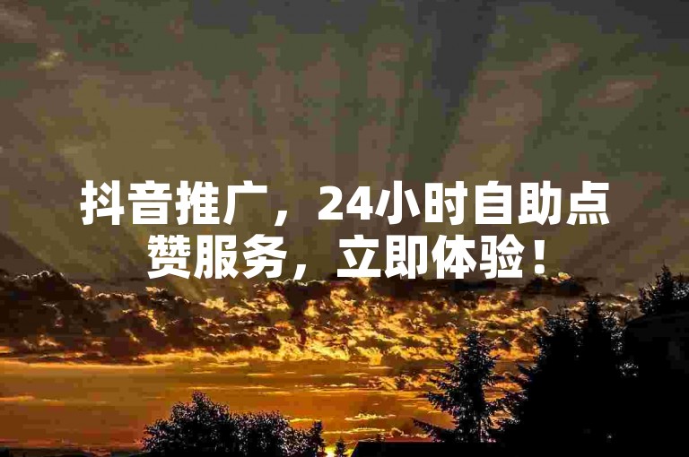 抖音推广，24小时自助点赞服务，立即体验！