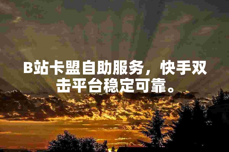 B站卡盟自助服务，快手双击平台稳定可靠。