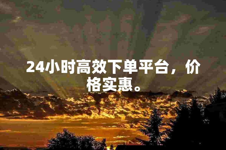 24小时高效下单平台，价格实惠。