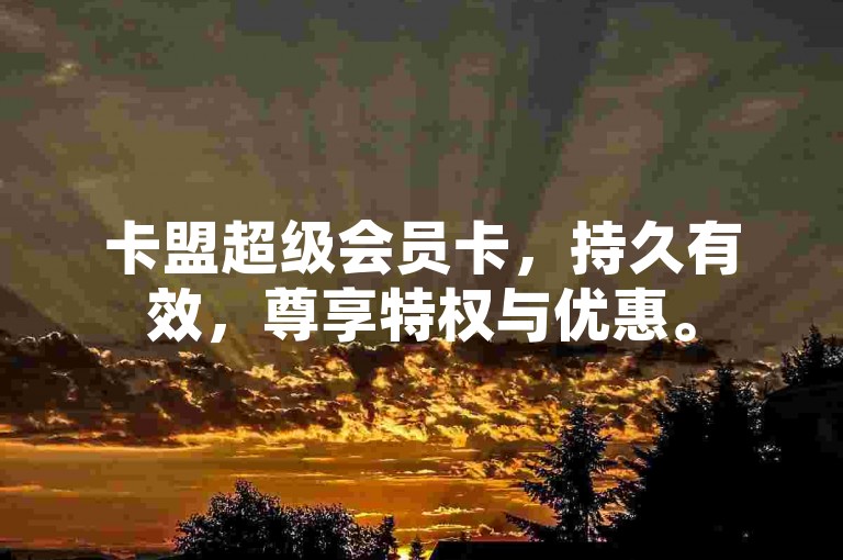 卡盟超级会员卡，持久有效，尊享特权与优惠。