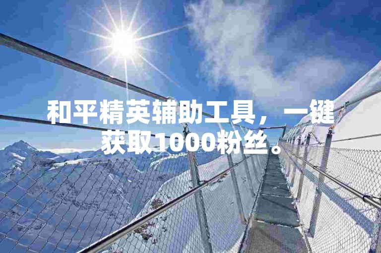和平精英辅助工具，一键获取1000粉丝。