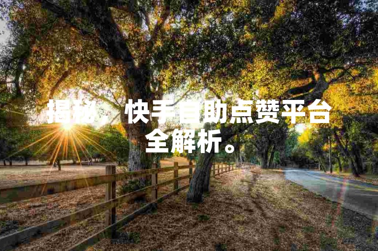 揭秘，快手自助点赞平台全解析。
