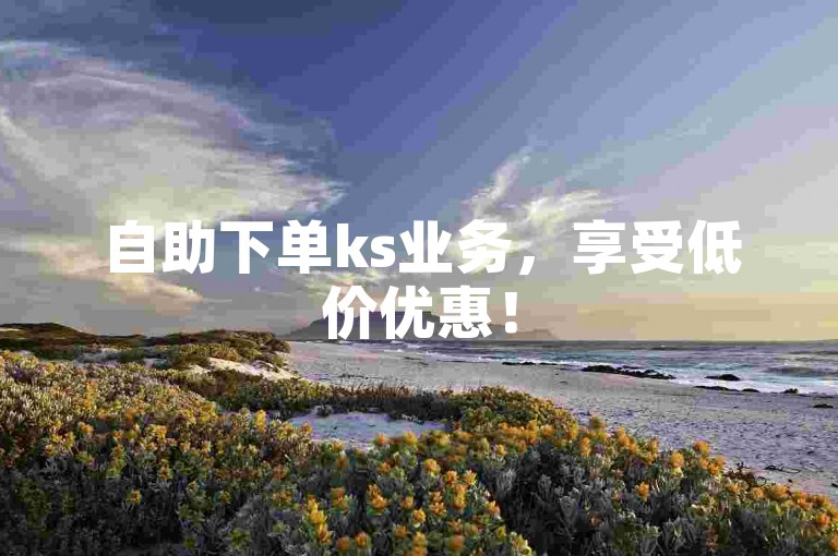 自助下单ks业务，享受低价优惠！