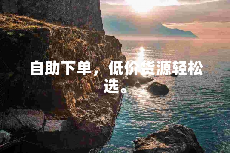 自助下单，低价货源轻松选。
