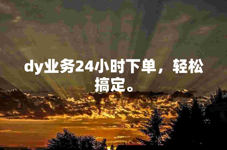 dy业务24小时下单，轻松搞定。
