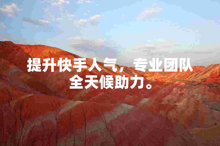 提升快手人气，专业团队全天候助力。