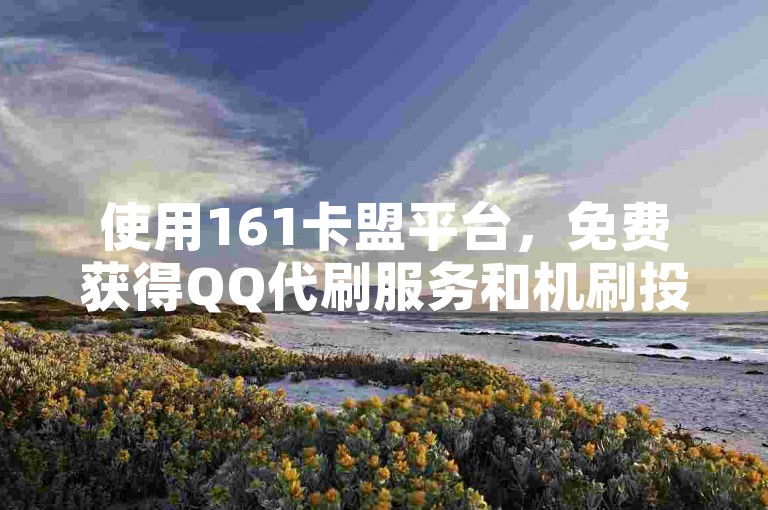 使用161卡盟平台，免费获得QQ代刷服务和机刷投票。