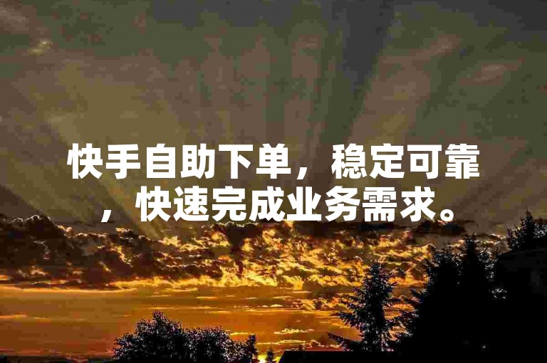 快手自助下单，稳定可靠，快速完成业务需求。