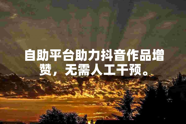 自助平台助力抖音作品增赞，无需人工干预。