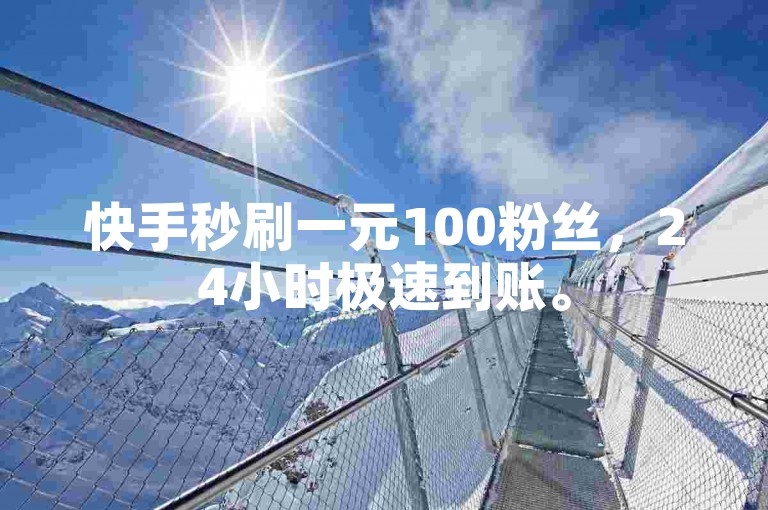 快手秒刷一元100粉丝，24小时极速到账。