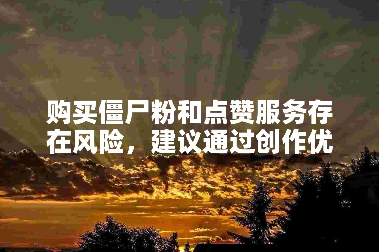 购买僵尸粉和点赞服务存在风险，建议通过创作优质内容提升影响力。
