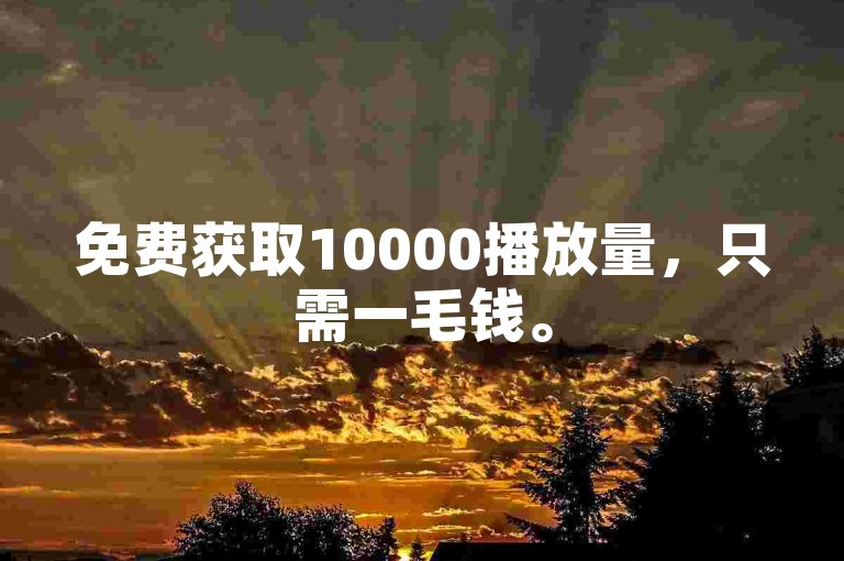 免费获取10000播放量，只需一毛钱。