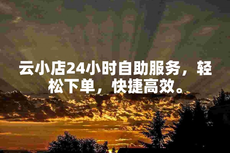 云小店24小时自助服务，轻松下单，快捷高效。