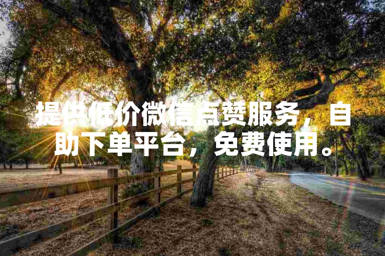 提供低价微信点赞服务，自助下单平台，免费使用。
